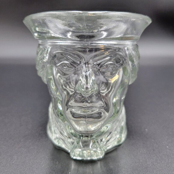 Vintage President Thomas Jefferson Avon Clear Glass Cup Patriot Head Read - Picture 1 of 10